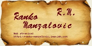 Ranko Manzalović vizit kartica